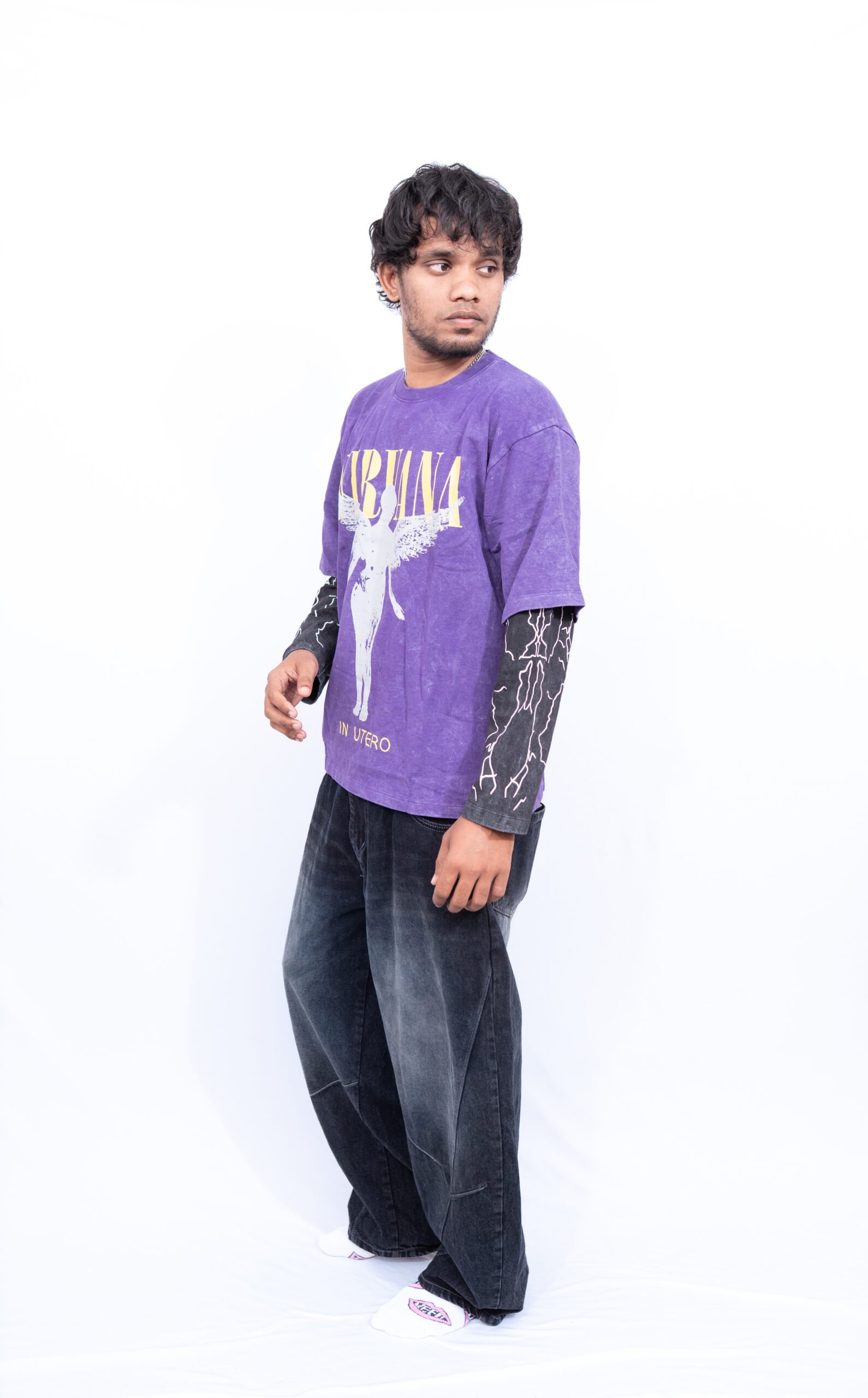 Nirvana “in utero” Double Sleeve Acide Wash Tee - Image 7