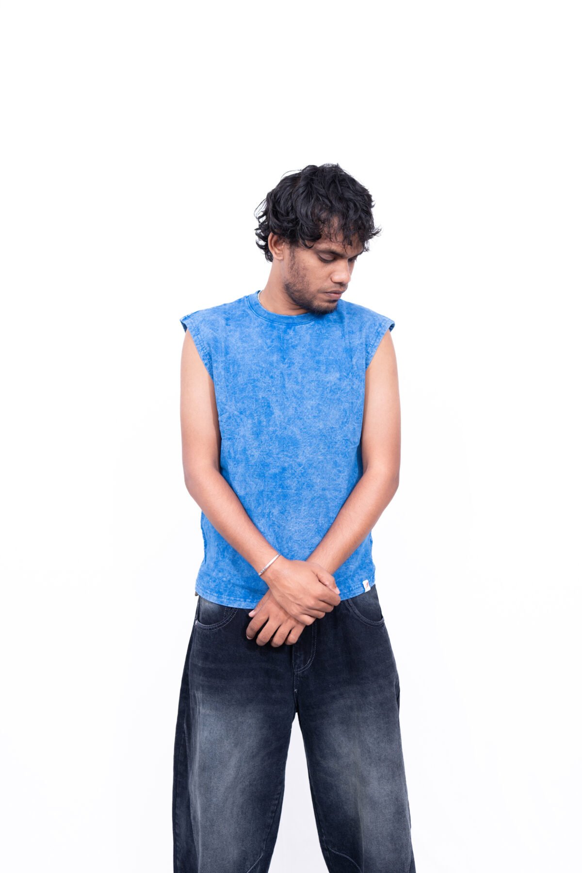 Balenciaga Dragon Print Blue Sleeveless Tee – Vintage Washed
